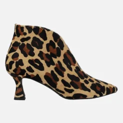 Botines de tacón en pelo animal print leopardo