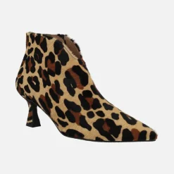 Botines de tacón en pelo animal print leopardo