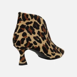 Botines de tacón en pelo animal print leopardo
