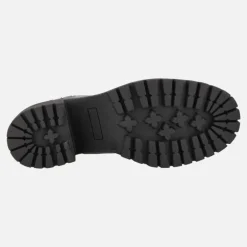 Botines de tacón en piel negra con cremalleras laterales