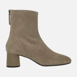 Botines de tacón medio en piel serraje Doha