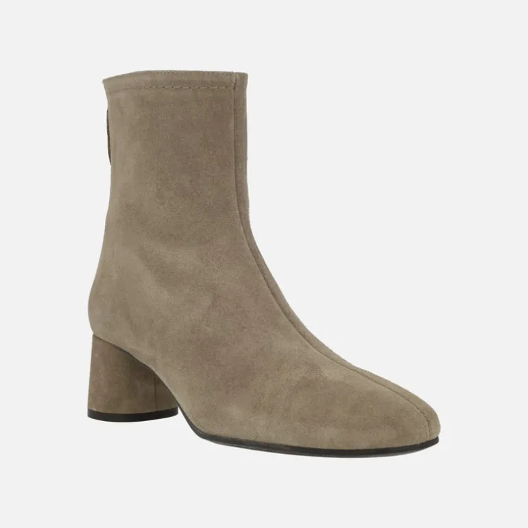 Botines de tacón medio en piel serraje Doha