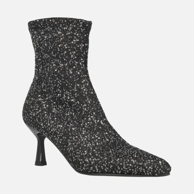Botines de tacón Zen con tejido de lentejuelas y membrana Eco Dry