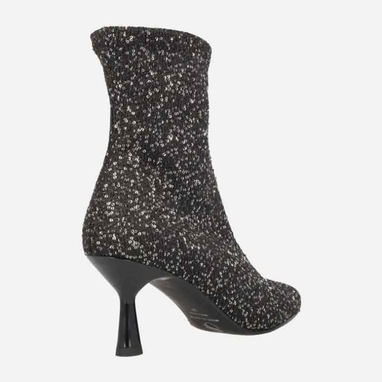 Botines de tacón Zen con tejido de lentejuelas y membrana Eco Dry