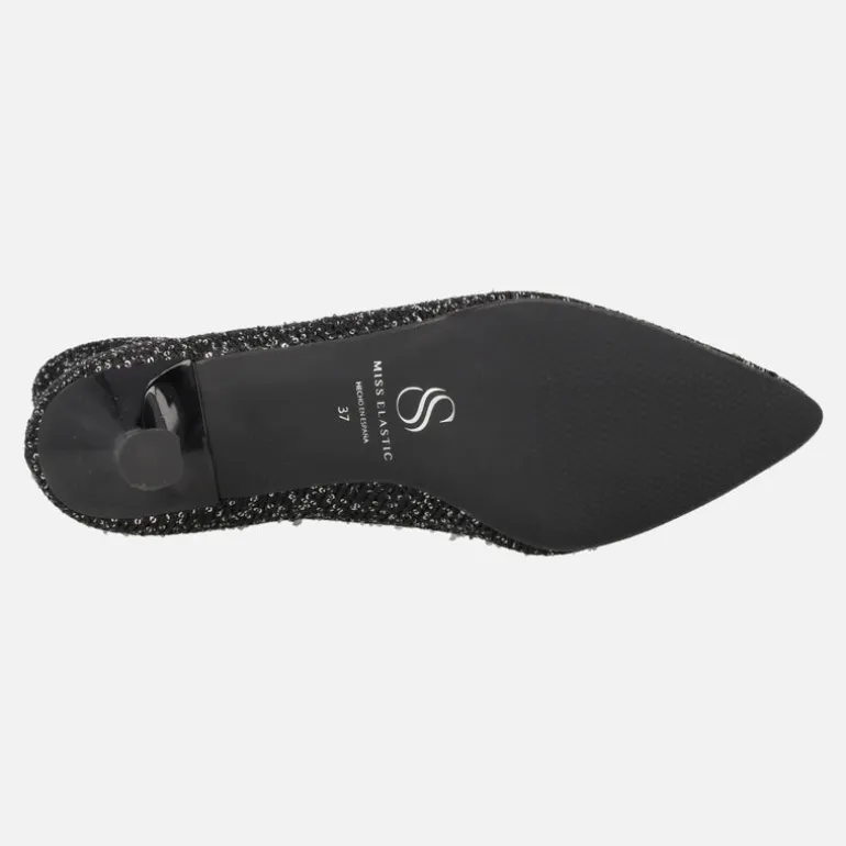 Botines de tacón Zen con tejido de lentejuelas y membrana Eco Dry