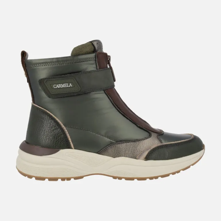 Botines deportivos multi material con cremallera frontal Carmela