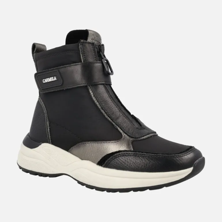 Botines deportivos multi material con cremallera frontal Carmela