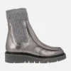 Botines en piel metalizada plata estilo calcetín Patagonia