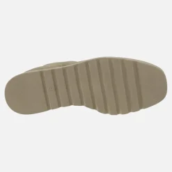 Botines en piel serraje para mujer con cuña y plataforma
