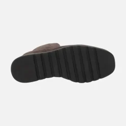 Botines en piel serraje para mujer con cuña y plataforma