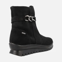 Botines en serraje negro con adorno de cadena y membrana GORE-TEX