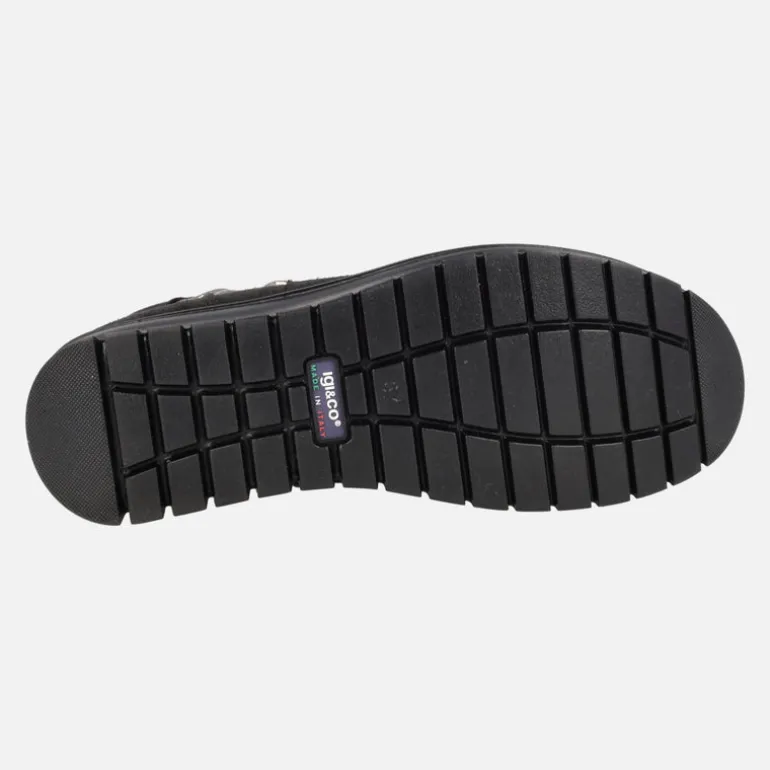 Botines en serraje negro con adorno de cadena y membrana GORE-TEX
