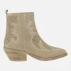Botines estilo cowboy Alpe Holly en piel serraje arena