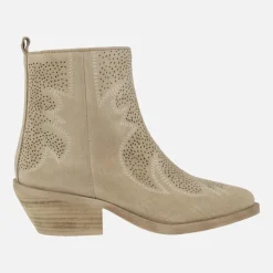 Botines estilo cowboy Alpe Holly en piel serraje arena