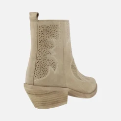 Botines estilo cowboy Alpe Holly en piel serraje arena