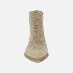 Botines estilo cowboy Alpe Holly en piel serraje arena
