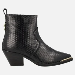 Botines estilo cowboy en piel grabada efecto serpiente Smyrna