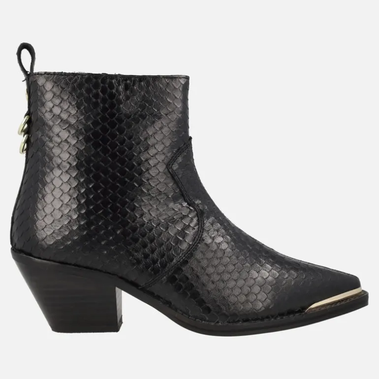 Botines estilo cowboy en piel grabada efecto serpiente Smyrna