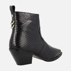 Botines estilo cowboy en piel grabada efecto serpiente Smyrna