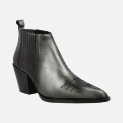 Botines estilo cowboy Sunriver en piel metalizada