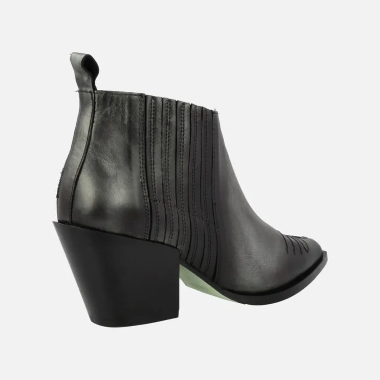 Botines estilo cowboy Sunriver en piel metalizada