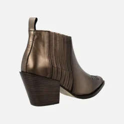 Botines estilo cowboy Sunriver en piel metalizada