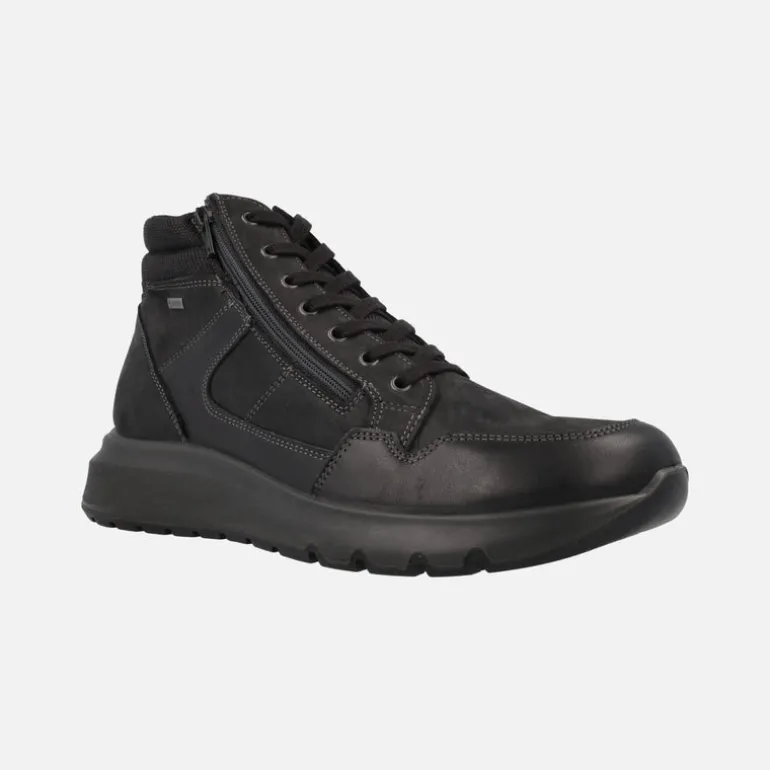 Botines Gore-tex negros para hombre con cordones y cremallera
