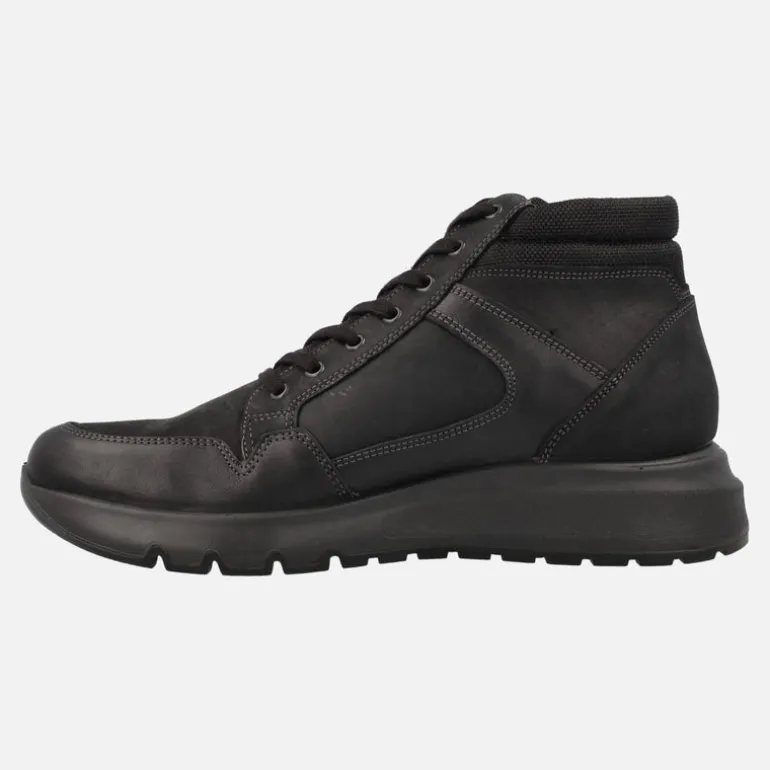 Botines Gore-tex negros para hombre con cordones y cremallera