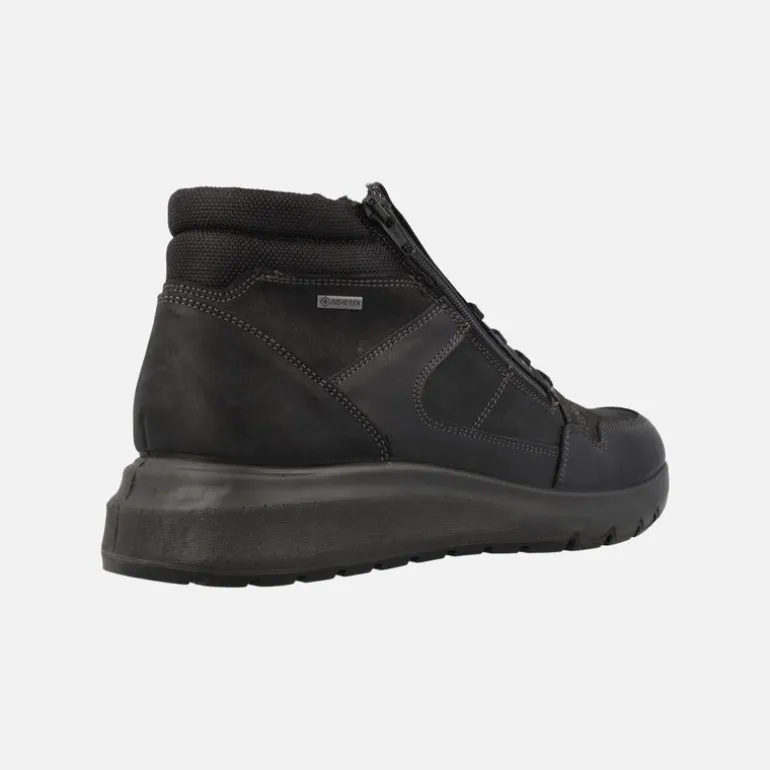 Botines Gore-tex negros para hombre con cordones y cremallera
