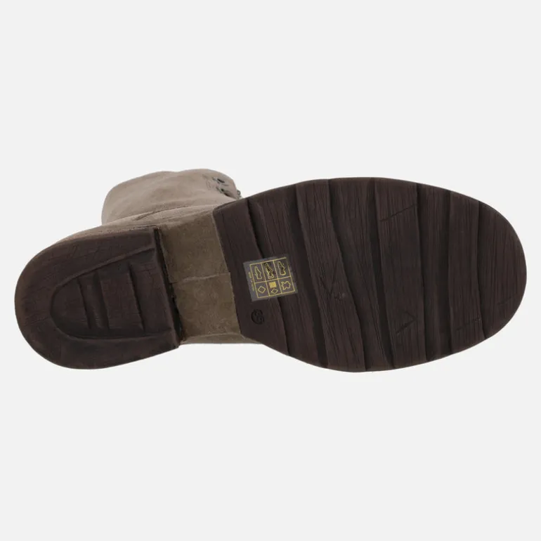 Botines joya con cordones Alma en pena en serraje taupe