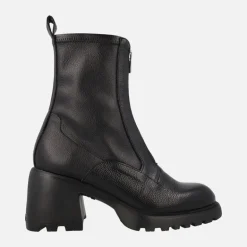 Botines Kid negros con cremallera frontal
