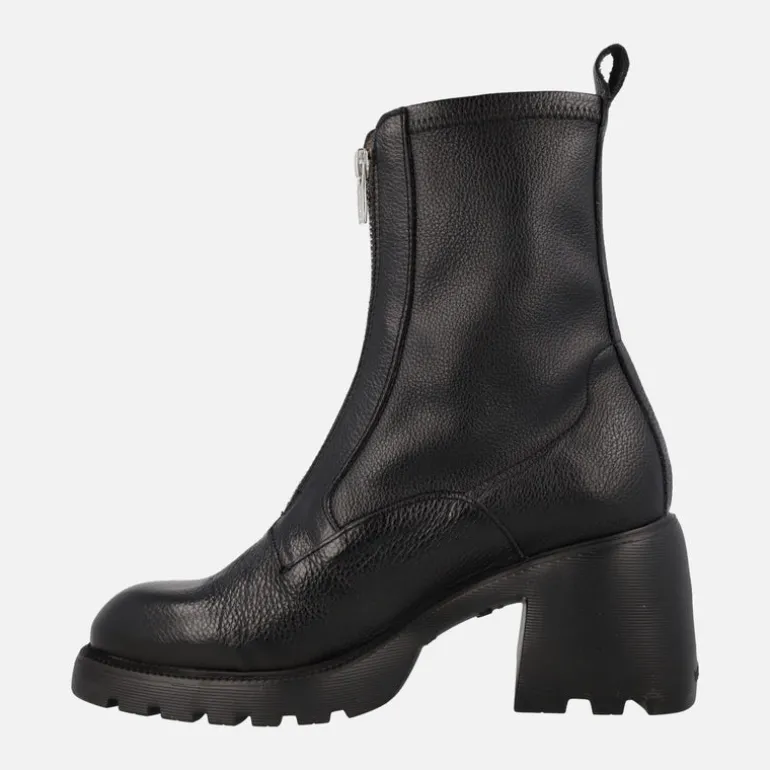 Botines Kid negros con cremallera frontal
