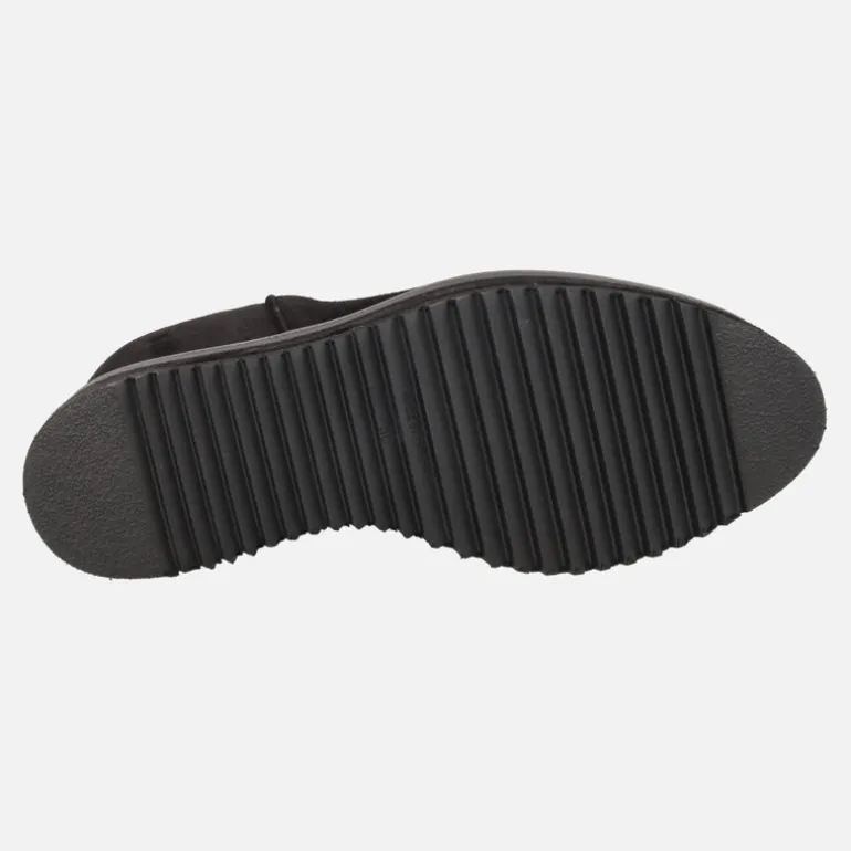 Botines lisos Vanity en serraje negro con cuña interior