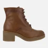 Botines marrones de piel con cordones y cremallera Barminton