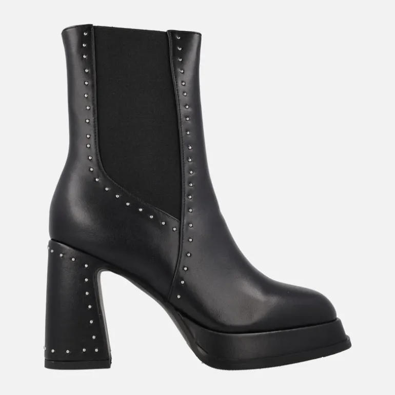 Botines negros chelsea con tacón alto y plataforma Noa Harmon