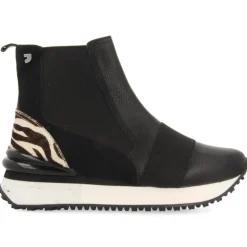 Botines negros chelsea con trasera de cebra Harbin