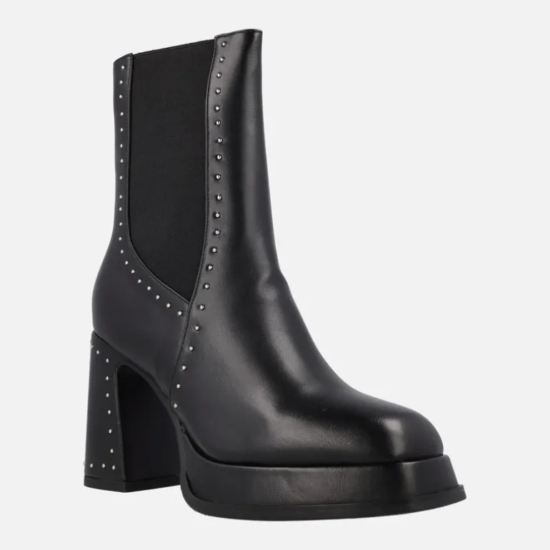 Botines negros chelsea con tacón alto y plataforma Noa Harmon