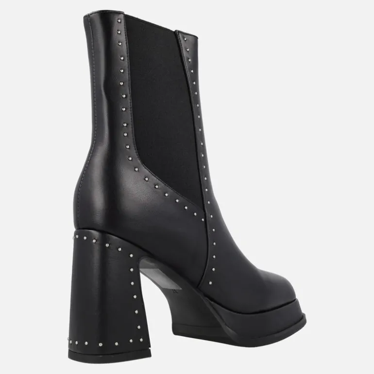 Botines negros chelsea con tacón alto y plataforma Noa Harmon