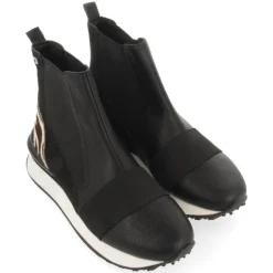 Botines negros chelsea con trasera de cebra Harbin