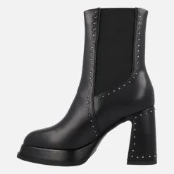 Botines negros chelsea con tacón alto y plataforma Noa Harmon