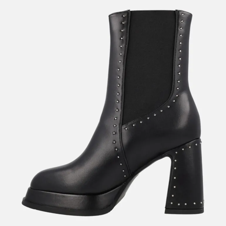 Botines negros chelsea con tacón alto y plataforma Noa Harmon