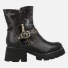 Botines negros con piso track y estampados Omio 03 Noir