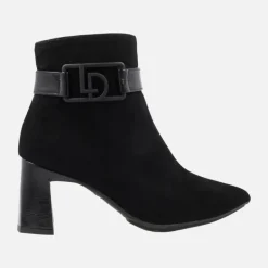 Botines negros de ante con tacón para mujer Lodi Marema
