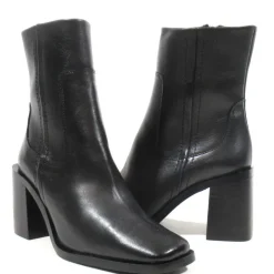 Botines negros de horma cuadrada con tacón Theresa