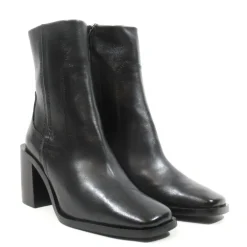 Botines negros de horma cuadrada con tacón Theresa