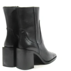 Botines negros de horma cuadrada con tacón Theresa