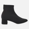Botines negros de licra con tacón bajo