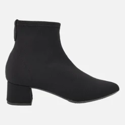 Botines negros de licra con tacón bajo