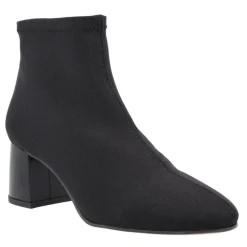Botines negros de licra con tacón de 6 cms