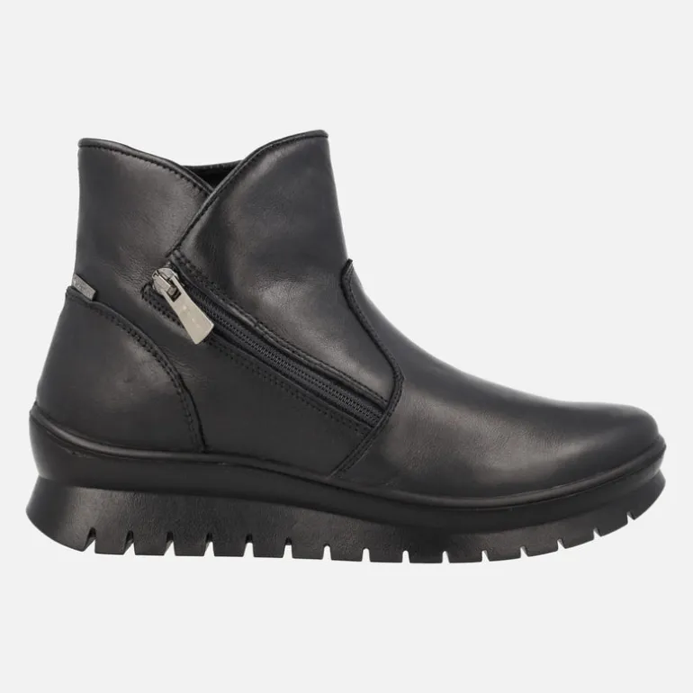 Botines negros de piel con cremallera lateral y membrana impermeable GORE-TEX